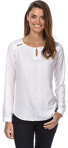 Vincenzo Boretti Blusa, Taglio Giusto, Scollo a Barca Bianco/Blu Scuro M