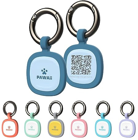 Pawaii Dog ID Tag, Silent Silicone QR Code Tag, Scan Alerts, No App, 1 Pack