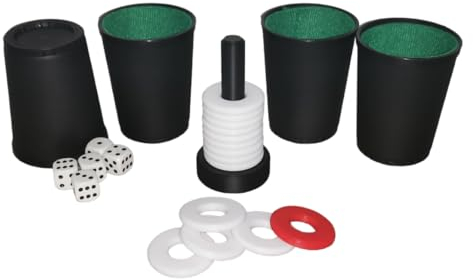 Generisch Schockbesteck Schocken Spiel Set mit 4 Würfelbecher und 20 Würfeln Meierbesteck Knobel