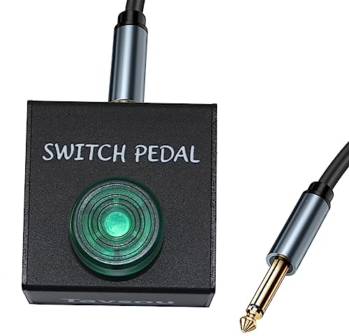 Tavsou Tap Switch Pedal Für Gitarre Effekt Pedal Schalter mit TS Kabel (Latch Tap Switch)
