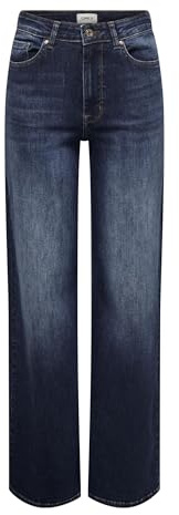 ONLY Femme Onlmadison Blush Hw Wide Dnm Tai081 Noos Jeans, Dark Blue Denim, XL EU