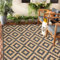 Enipate Geometric Outdoor Rugs for Patios Clearance, 152x 244cm(5x8ft) Reversible & Easy Cleaning Patio Decking Rug, Portable Comfortable Woven Garden Carpet