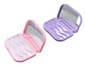 Leadigol 2 cajas de almacenamiento de pestañas postizas, 3 capas de soporte para pestañas postizas con espejo, portátil, vacía, organizador de pestañas para mujeres y niñas