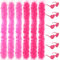LACGO 6 x rosa Federboas mit 6 Gläsern, künstliche flauschige Boas, Dekoration, Verkleidung für Frauen, herzförmige randlose Sonnenbrille, Party-Zubehör für Mädchen, Junggesellinnenabschied, Halloween