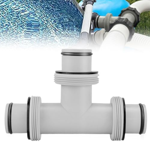 Raccord de tuyau en T pour piscine - Diamètre : 38 mm - Raccord de tuyau de piscine 3 voies - Valve 3 voies - Adaptateur pour Intex Bestway Coleman - Vaileal
