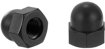 sourcing map M6x1.0 Acorn Cap Nuts, 25Pcs Nylon Dome Cap Head Acorn Nut Hardware Nuts for Bolt Cover, Black