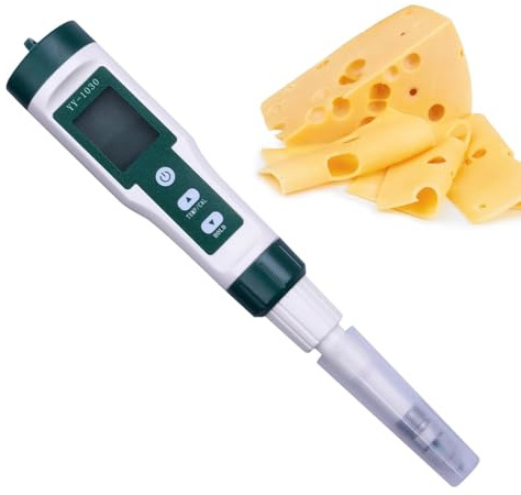 Food pH Tester - Portable pH Monitor for Water | Ph Meter with High Precision Ph Probe, Portable Ph Monitor for Water, Aquarium, Mother, Canning, Solid Samples, Bread
