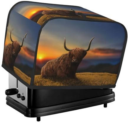 Copertura per tostapane a 2 fette, Yak (8), con tasche, per piccoli elettrodomestici da cucina, protezione dalle impronte digitali, lavabile in lavatrice