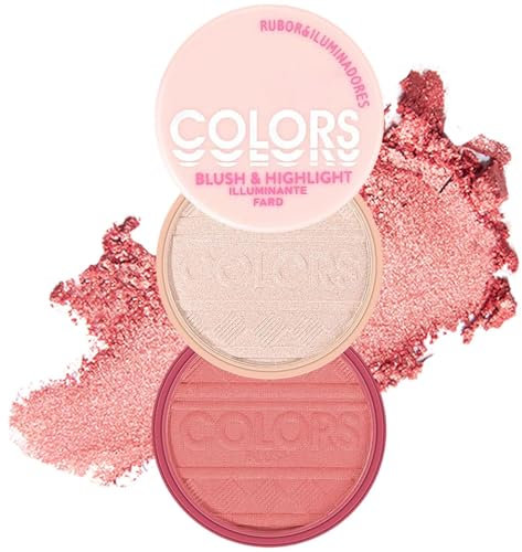 Highlighter Makeup Palette, 2-in-1 Blush und Highlighter, matte Schimmer, lang anhaltender Aufheller, wasserfeste Formel, perfekt für Gesichts-Make-up-Anwendung