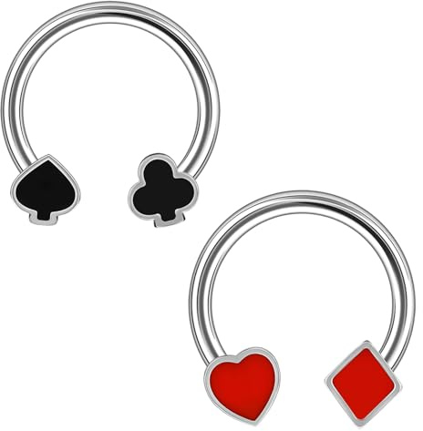 ZS 2 st rostfritt stål näsa septum ring, 16 g poker hästsko näsring gångjärn segmentring brosk helix tragus rock daith örhänge ring för kvinnor män 8 mm 10 mm, Rostfritt stål, Ingen ädelsten