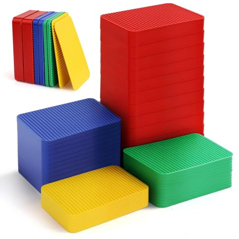 LPZMPZ Unterlegplatten Kunststoff 48 Stück Abstandshalter Kunststoff 60x40 mm Verglasungsklötze 1.5mm/3mm/5mm/10mm PVC Ausgleichsplättchen für Türen Fenster Terrassen Decken Glasfassaden