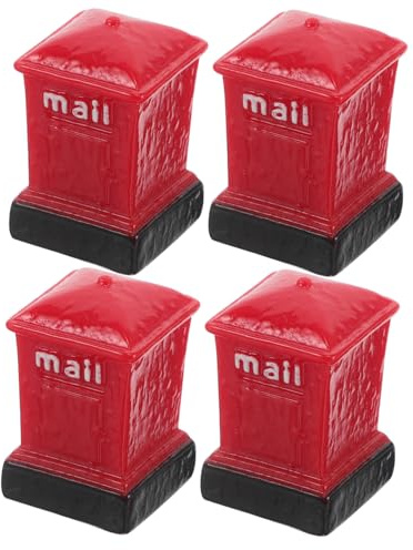Milisten 4pcs Micro Landscape Mailbox Miniature Retro for Dollhouse Toys Accessories Resin Fun Toys Pretend Play Small Ornaments Home Decor