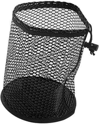 LIXSAZSE Sac à balles de Golf léger, Compact et Respirant. Pochette Filet multifonctionnelle et résistante pour aux déchirures pour Un Transport Facile. Fermeture à Cordon, Noir, S