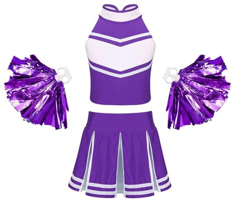 Cheerleading-uniform, Cheerleading uniform for tjejer med toppar Kjol Handblommor Flerfärgad storlek 8-16