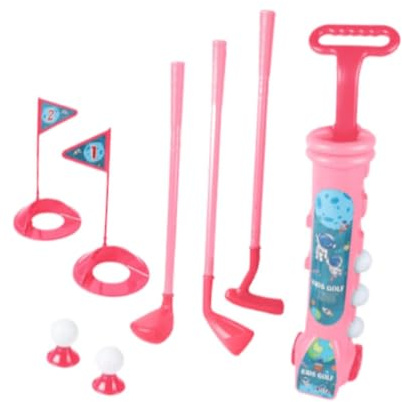 Yunmeryker Set di Mazze da Golf per Bambini, Accessori per L'allenamento, Attrezzatura per Principianti, Giocattoli, Set da Gioco per Mini Golf con Bandiere, Club 59 cm