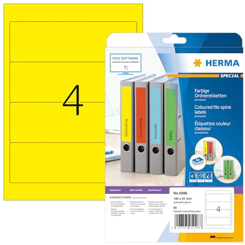 HERMA 5096 Giallo Etichetta per Stampante autoadesiva Etichetta per Stampante