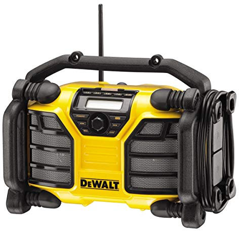 DEWALT - Radio de Chantier 10,8V, 14,4V et 18V Li-Ion - Compatible avec les Batteries XR et Secteur - DCR017-QW - Sans Fil - Avec Tuner FM et DAB Intégrés - Indicateur LED