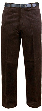 Stylo Online Men’s Corduroy Trousers Cord Pants – Smart Casual Cotton Cord Trousers for Men – Formal Business Office Workwear – Classic Straight Leg Flat Front Corduroy Pants (Brown,34/29)