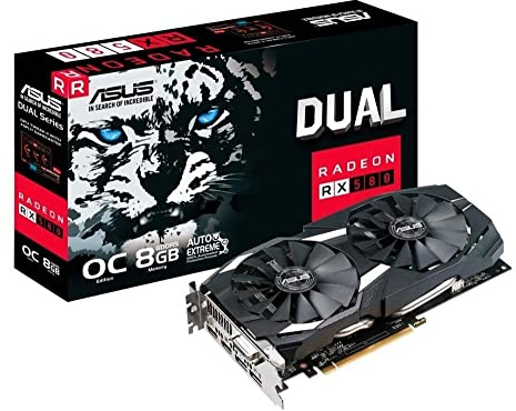 ASUS AMD DUAL-RX580-O8G Radeon RX 580 OC Edition 8 GB GDDR5 PCI Express 3.0 Gaming Graphics Card
