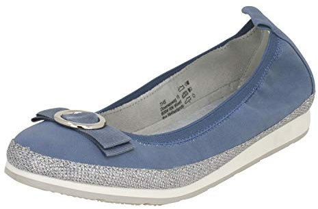 Fitters Footwear That Fits dam ballerina Luisa mikrofiber mikrofiber ballerinas med slinga storlek (EU,), - blå - 42 EU