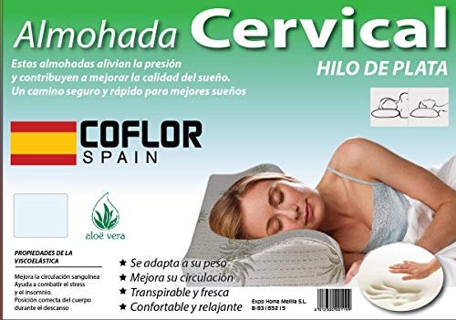 Energy Colors Textil - Hogar Almohada Cervical - Aloe Vera - 70 cm