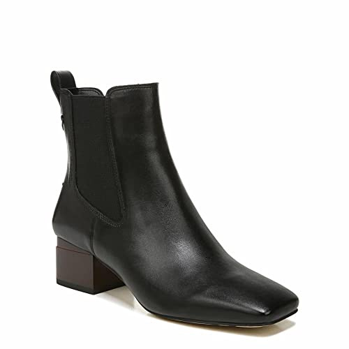Franco Sarto Womens Waxton Square Toe Ankle Bootie Black Leather 7 M