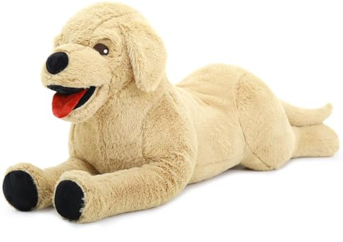 MorisMos Dog Teddy Soft Toy Large, 75 cm Big Golden Retriever Teddy Plush, Cuddly Puppy Gift for Kids Girlfriend Birthday Christmas Deco