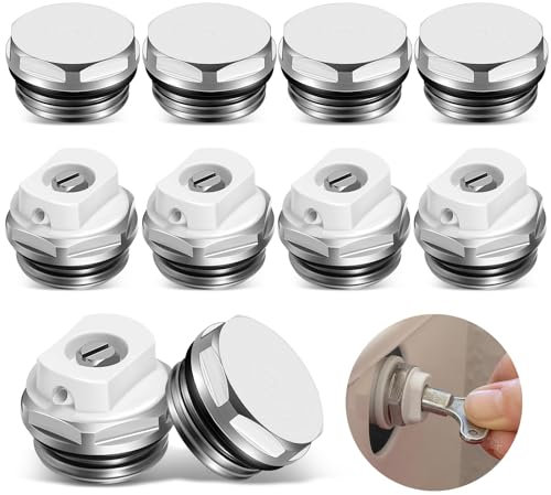 BBTO 5 Tapones Ciegos para Radiadores y 5 Válvulas de Ventilación de Calentador Tapón Sellado de Latón Válvula Calefactora Manual 1/2 Pulgadas Enchufe Calefactor Autosellante Accesorio Distribuidor