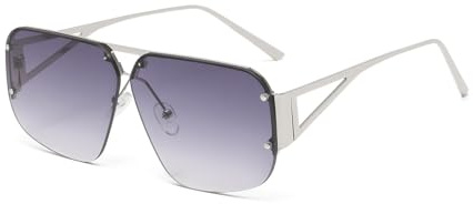 YAMEIZE Gafas de Sol Para Mujeres y Hombres Retro Vintage Grandes Cuadradas Marco de Metal 70s Estilo Piloto Gafas Protección UV400