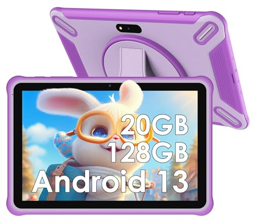 PIXPEAK Tablet per bambini 10 pollici, 36 GB di RAM 128 GB di ROM (espandibile con SD), Android 14.0, controllo genitori, schermo HD IPS, 5MP+2MP, WiFi, Bluetooth, tablet educativo (Rosa)