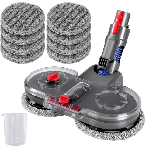 Sosayet Wischaufsatz für Dyson V12 Staubsauger - Elektrischer Bodenwischer Zubehör Original mit Abnehmbarer Wassertank - Wischmopp Aufsatz mit 8 Waschbaren Mops & Füllbehälter