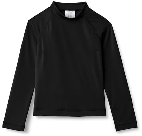 Amazon Essentials T-Shirt Rashguard a Maniche Lunghe, UPF 50 Bambini e Ragazzi, Nero, 11-12 Anni