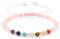 JENCVNL 7 Chakra Crystal Bracelet 4mm Crystal Beaded Bracelet Adjustable Natrual Stone Bracelet Chakra Yoga Bracelet for Women Men (Rose Quartz)