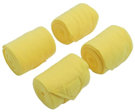 4Pcs Horse Polo Leg Wraps, Soft Fleece Protective Horse Leg Bandage Provide Comfort and Ease (Yellow