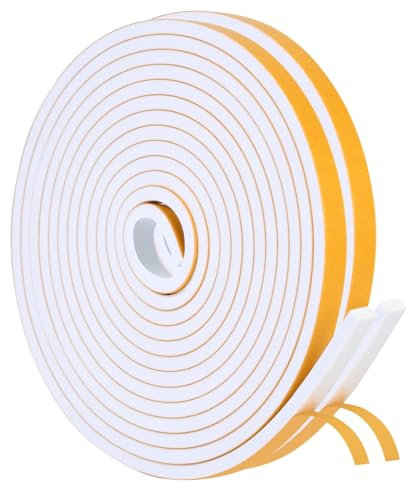 Draft Excluder for Doors, 6 mm(W) x 3 mm(T) x 12 m (L) Weather Stripping Door Seal Strip, Draft Excluder Tape for Windows and Doors, Window Seal Strip