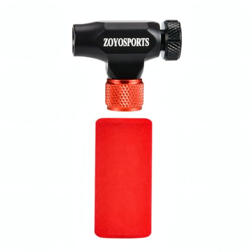 ZOYOSPORTS CO2 Inflator Presta- und Schrader-Ventil, kompatible Fahrradreifenpumpe für Mountainbikes und Rennräder, mit isolierter Hülse, keine CO2-Kartuschen enthalten, schnell und einfach