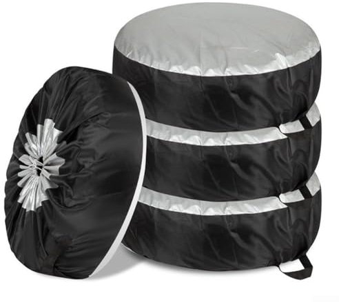 Lot de 4 housses de pneu résistantes aux intempéries pour SUV et voitures - Sacs de rangement pour pneus de secours (L)
