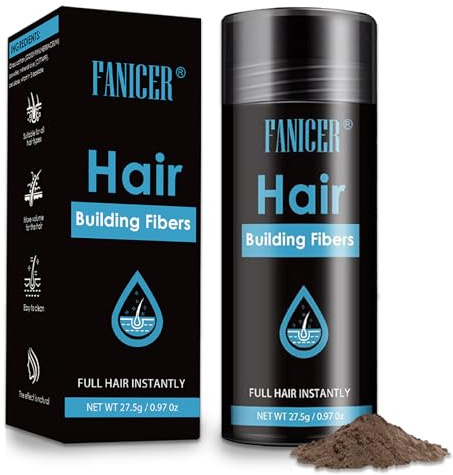 Polvos Relleno Capilar Instantaneo, Fibras Capilares, Spray en polvo para cubre Pérdida de Cabello, Polvo para el cabello de fibra de calidad Para Hombres y Mujeres, Marrón medio