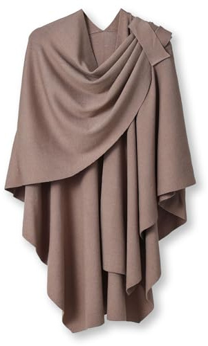 Fecialy Scialle per donne Morbido Poncho aperto sul davanti Maglione lavorato a maglia Scialli eleganti Capo per la primavera autunno inverno