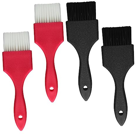 ARTSEWPLY Pinceau De Coloration Cheveux Brosse Teinture Cheveux Lot De 4 Pièces Taille Standard Outils De Salon Professionnels Pour Coloration Précise Salon Coiffure Polycarbonate Noir Et Rouge