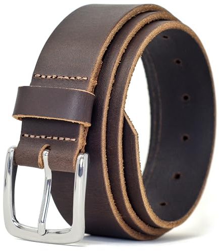 Ashford Ridge 35mm Real Leather Belt - Made in Dorset, England - Mens - Womens - Unisex for Jeans and Trousers (Nickel Free)