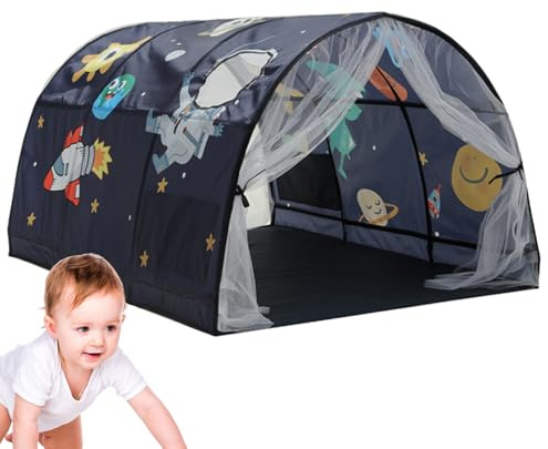 Kids Bed Tent - Pop-up Privacy Design, Indoor Sleeping Canopy, Sturdy Reading Nook, Double Size Distinctive Shelter | Portable Play Space &