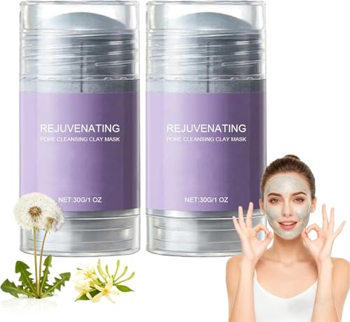 Mascarilla de Arcilla Limpiadora de Poros en Barra, Mascarilla Hidratante de Limpieza Profunda, Mascarilla Exfoliante Iluminadora de Piel y Minimizadora de Poros, para Todo Tipo de Piel