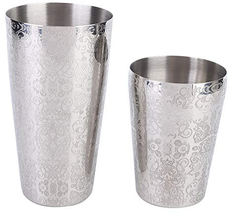 Set di shaker da cocktail in acciaio inossidabile 304, strumento da bar per bartender con shaker Boston, design inciso a tenuta stagna con interno sabbiato per cocktail, caffè