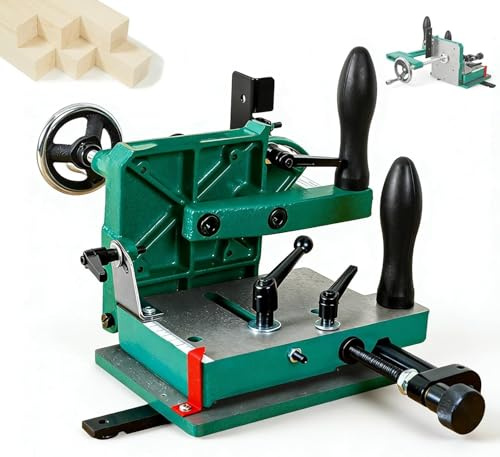 Woodworking Tenoning Machine, Heavy Duty Tenon Jig for Table Saws with Adjustable Rear Support Plate (0-45°), 82.5mm Max Clamping Capacity, Precision Mortise Drilling