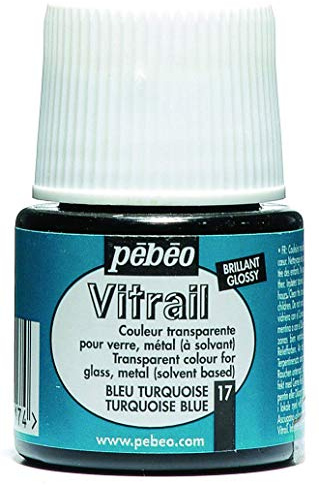 Pebeo Vitrail, Stained Glass Effect Paint, 45 ml Bottle - Turquoise