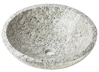 Großer Waschbecken Waschschale aus edlem Granit, Hellgrün mit sehr schönen Musterung, Unikat, Maße: Durchmessercm 43cm, H14,4cm,Gewicht: ca. 13kg