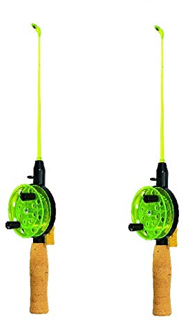 JENZI Eisruten Set Ice Fishing Rod, 2 Stück + gratis Petri Heil! Aufkleber