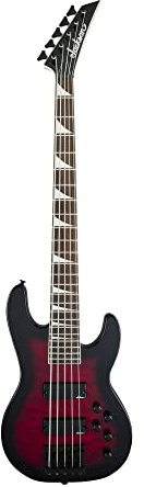 Jackson JS Series 5-String Concert Bass JS3VQ, Transparent Red Burst, Amaranth Fingerboard