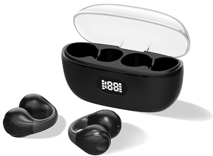 Cuffie Bluetooth,Auricolari Bluetooth 5.3 con Mic Stereo Design dell'orecchio a Clip Cuffie Senza Fili IP7 Impermeabile,Cuffiette Sport con LED Display per iPhone/Samsung/Android/xiaomi